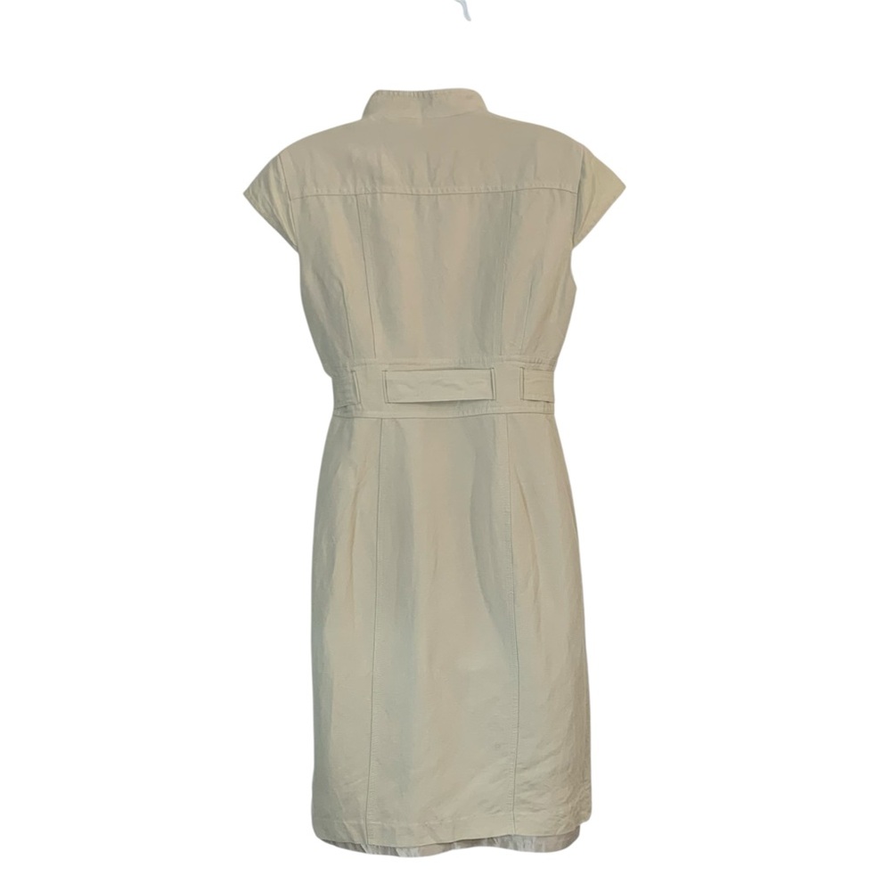 CALVIN KLEIN Linen Blend Button Down Khaki Dress Sz M - Picture 4 of 13